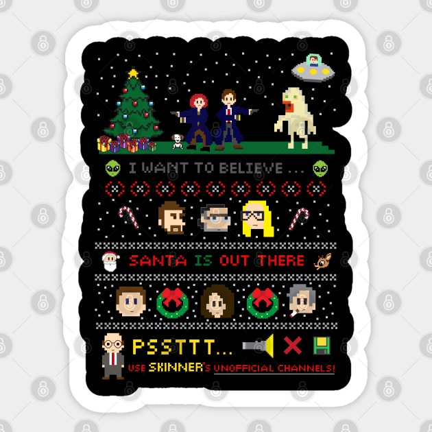 The X-Files Christmas - Santa is Out There Sticker by AllThingsNerdy